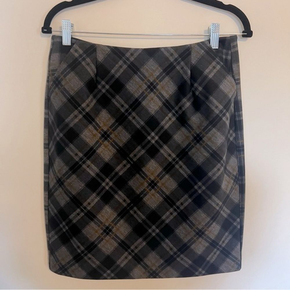 Cabi Step Out Stretch Knit Plaid Pencil Skirt 6